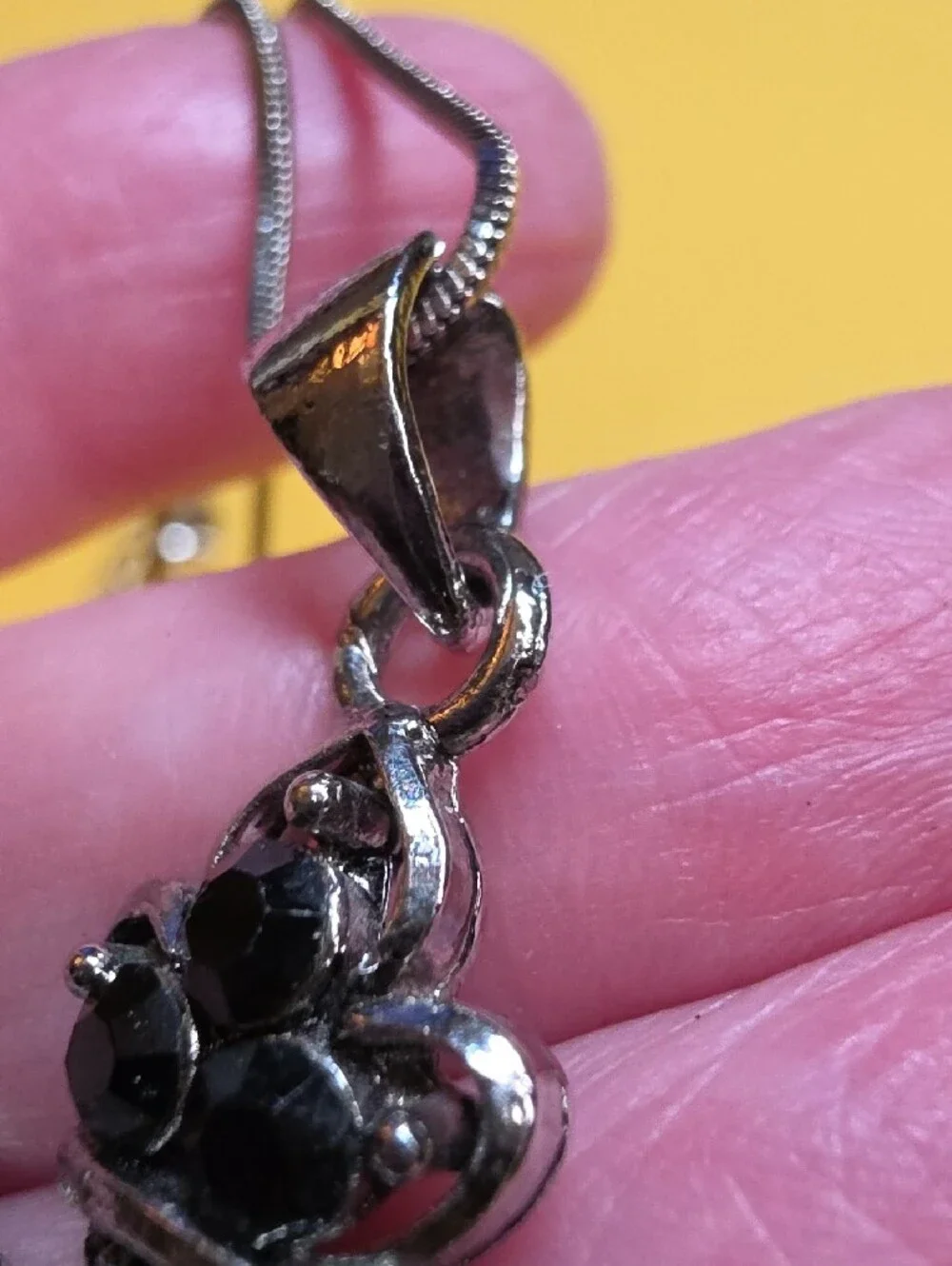 Gothic Rhinestone Cross & Maroon Pearl Faceted Pendant Necklaces ▪︎ Lot of 2